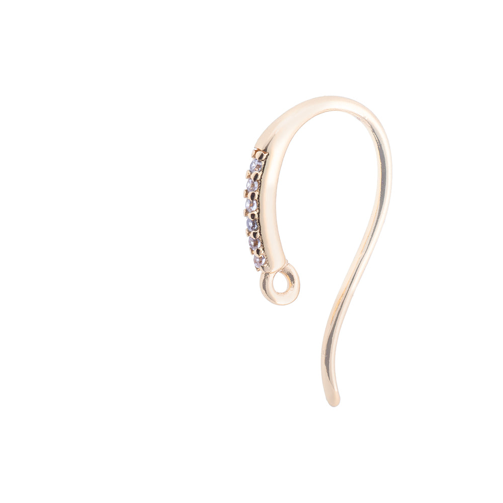 Gancho para Arete con Circonia 18x1.5mm Dorado