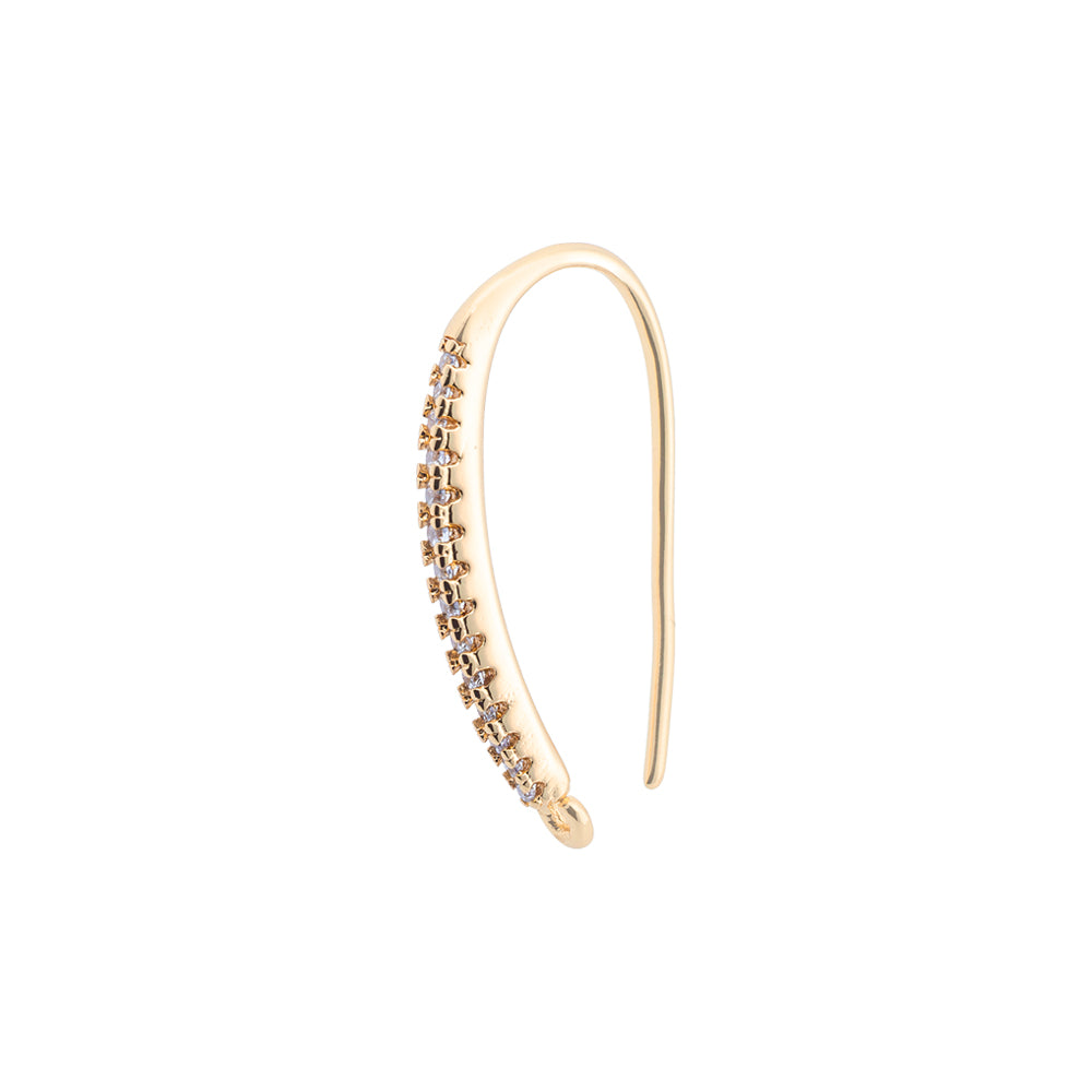 Gancho para Arete con Circonia 22x2mm Dorado