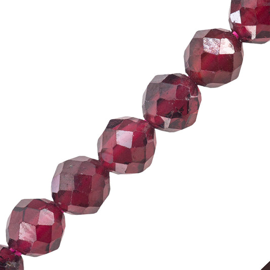 Granate Esfera Facetada 4mm Rojo
