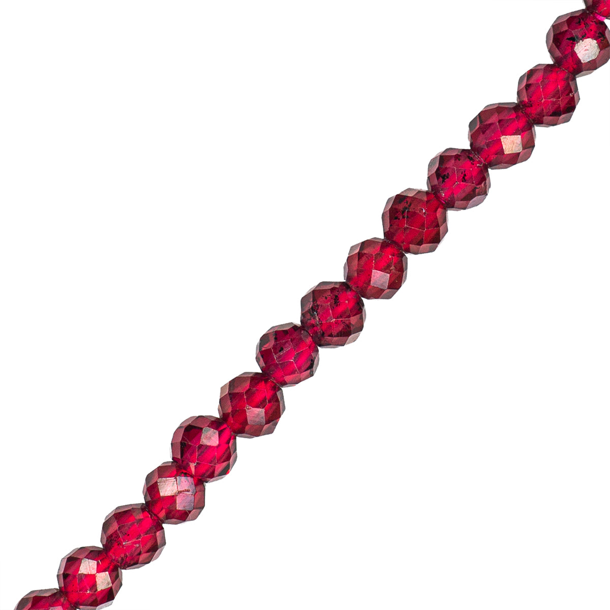 Granate Esfera Facetada 3mm Rojo