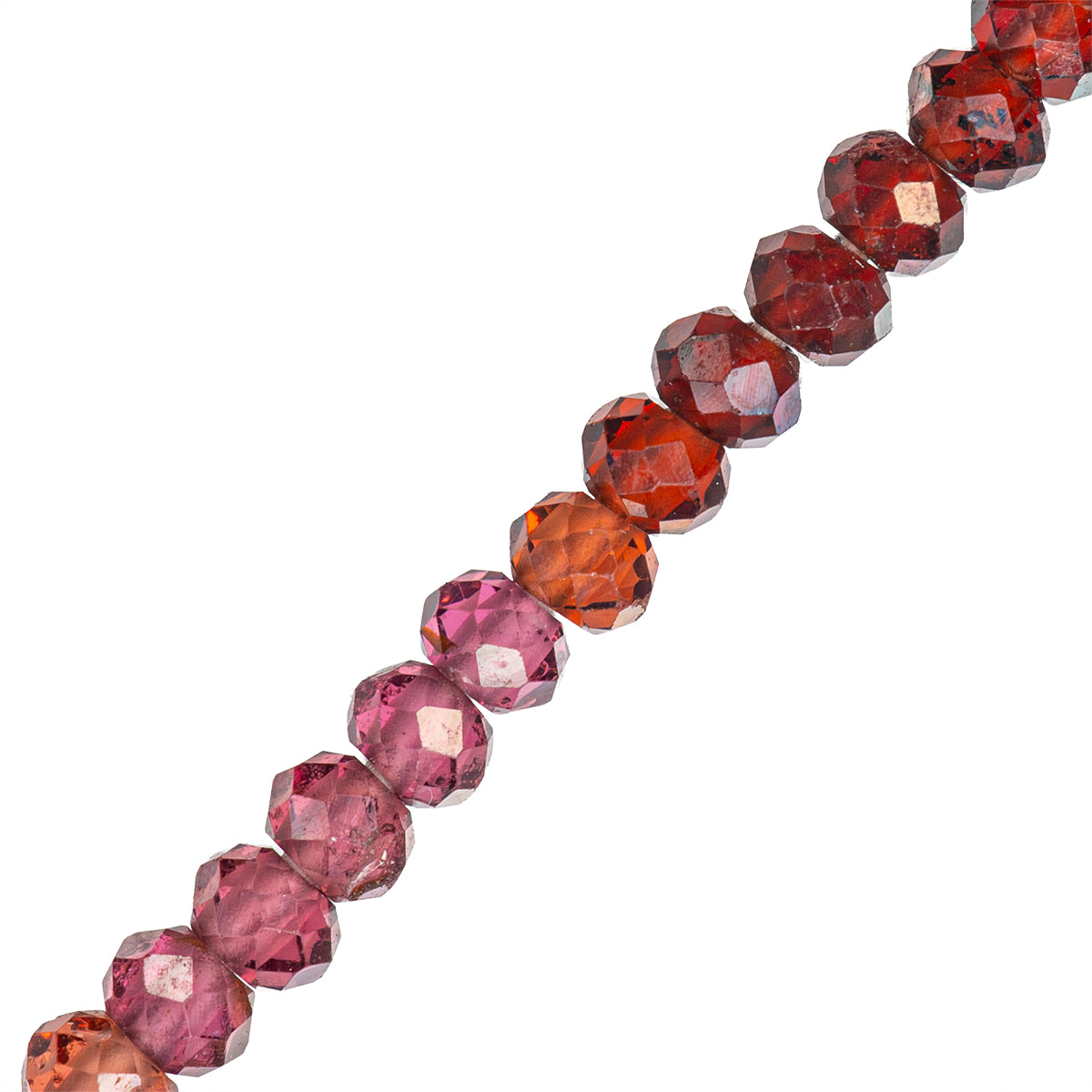 Granate Róndela Facetada 1.5x2mm Degradado Rojo