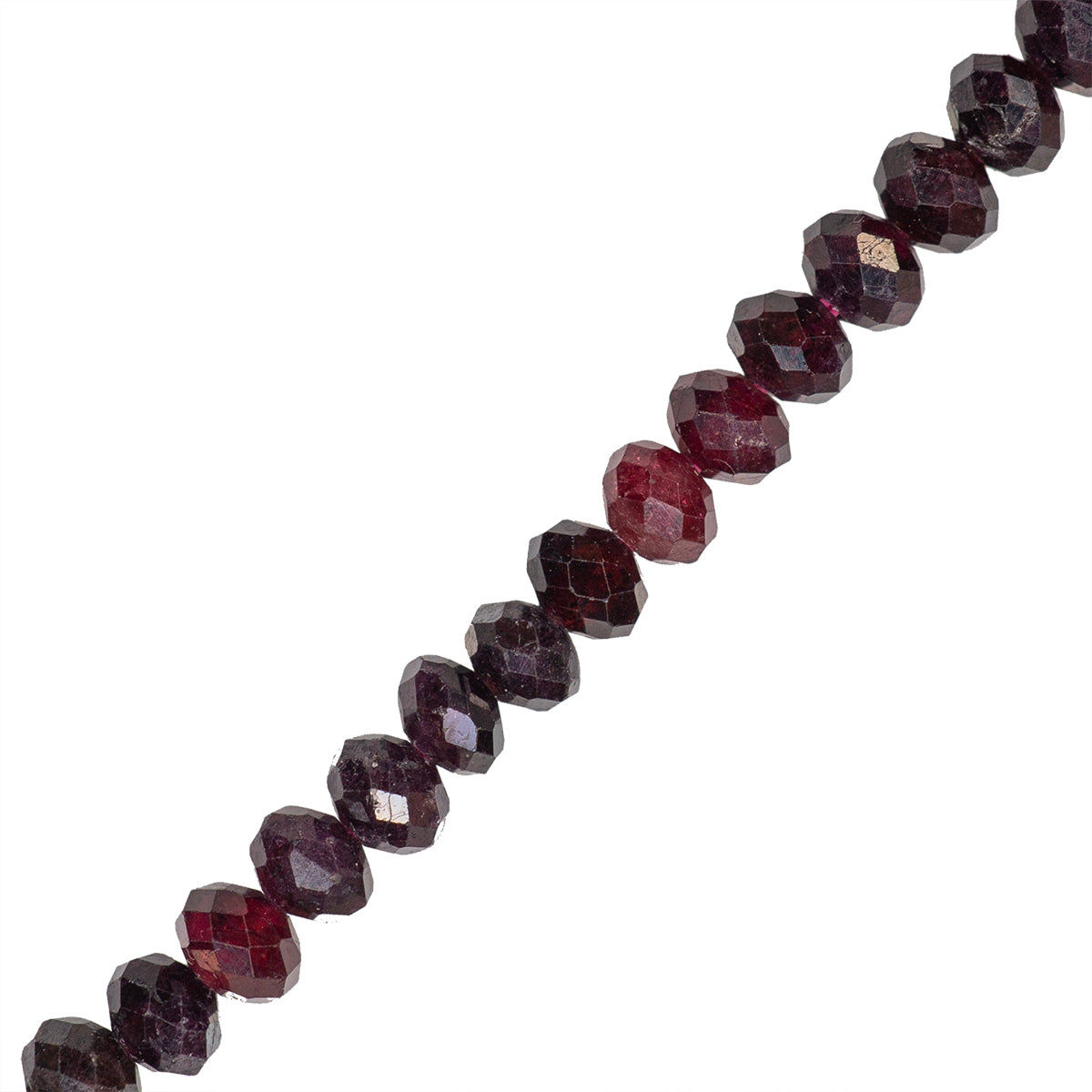 Granate Rondela Facetada 3.5x4.5mm Rojo