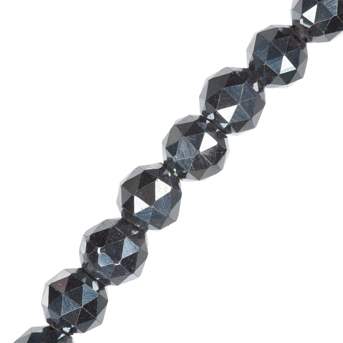 Hematita Esfera Facetada 4mm Gris