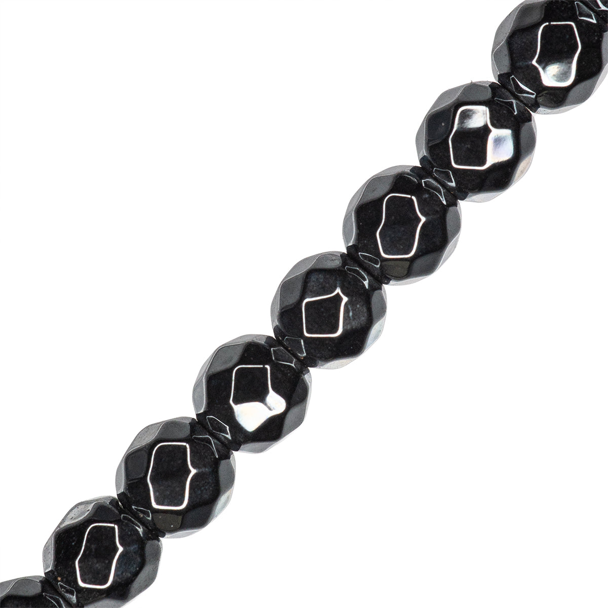Hematita Esfera Facetada 4mm Gris