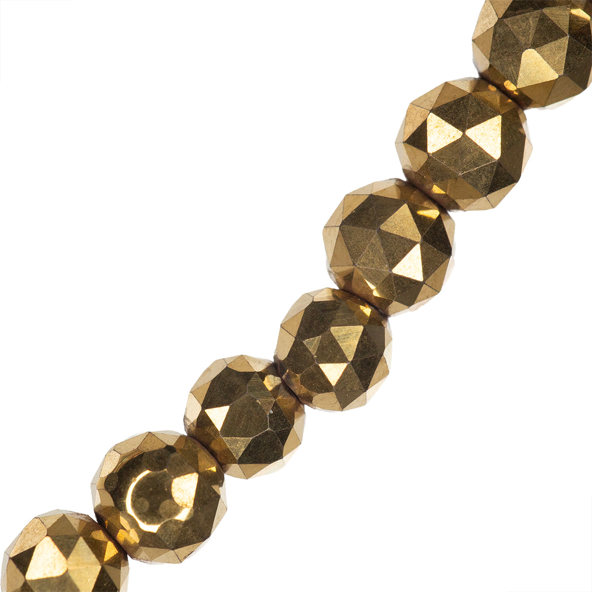 Hematita Esfera Facetada 6mm Dorado