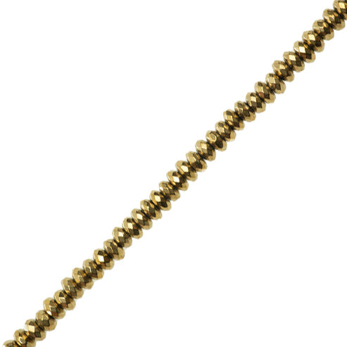 Hematita Rondela Facetada 2x4mm Dorado