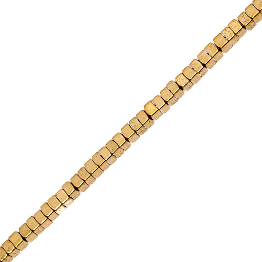 Hematita Cuadro 1x1.5mm Dorado