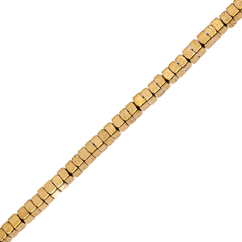 Hematita Cuadro 1x1.5mm Dorado