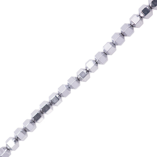 Hematita Hexágono 4x4mm Plateado