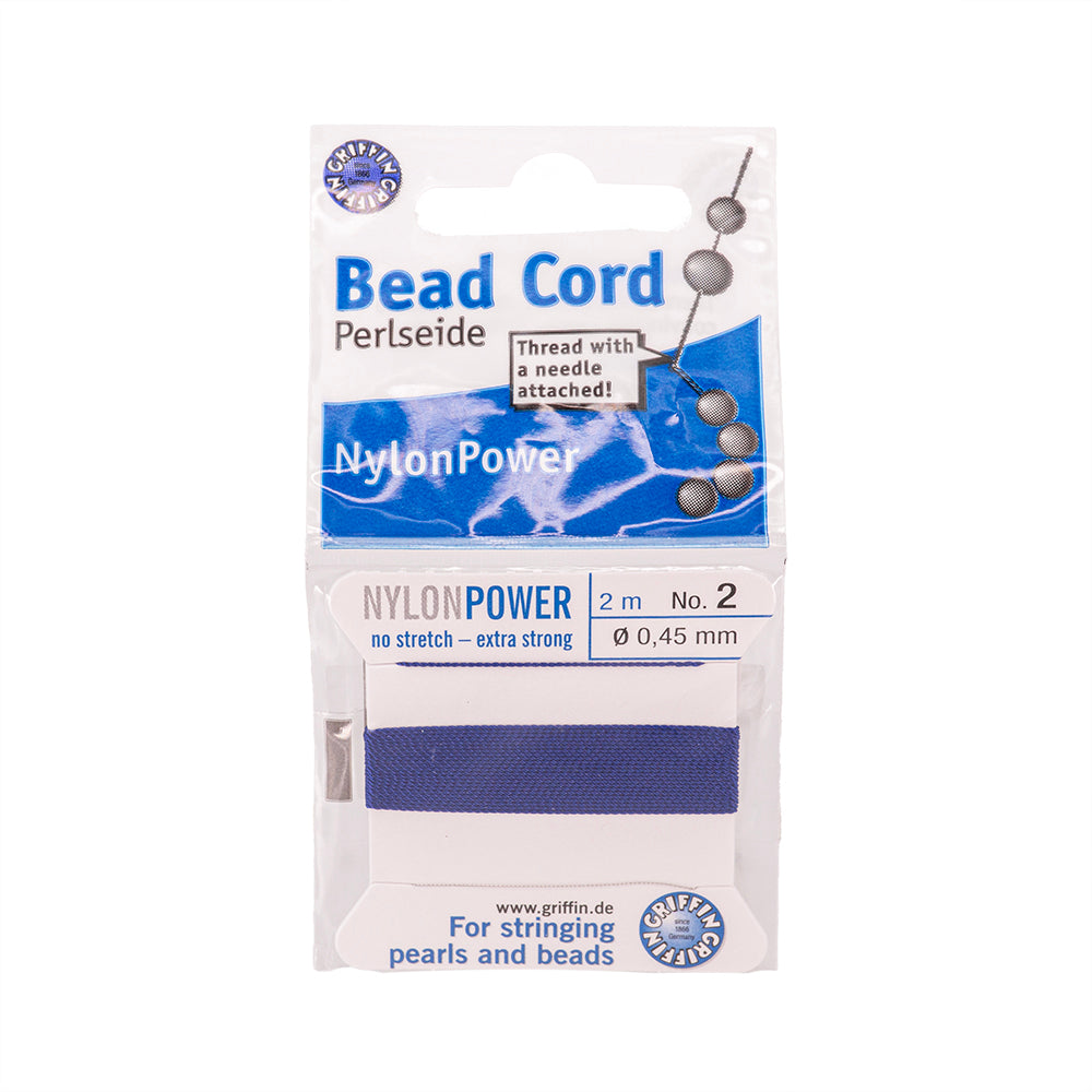 Hilo Nylon Para Perla con Aguja 0.45mm Azul