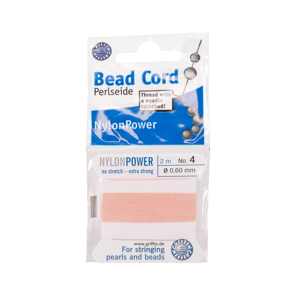 Hilo Nylon Para Perla con Aguja 0.6mm Rosa