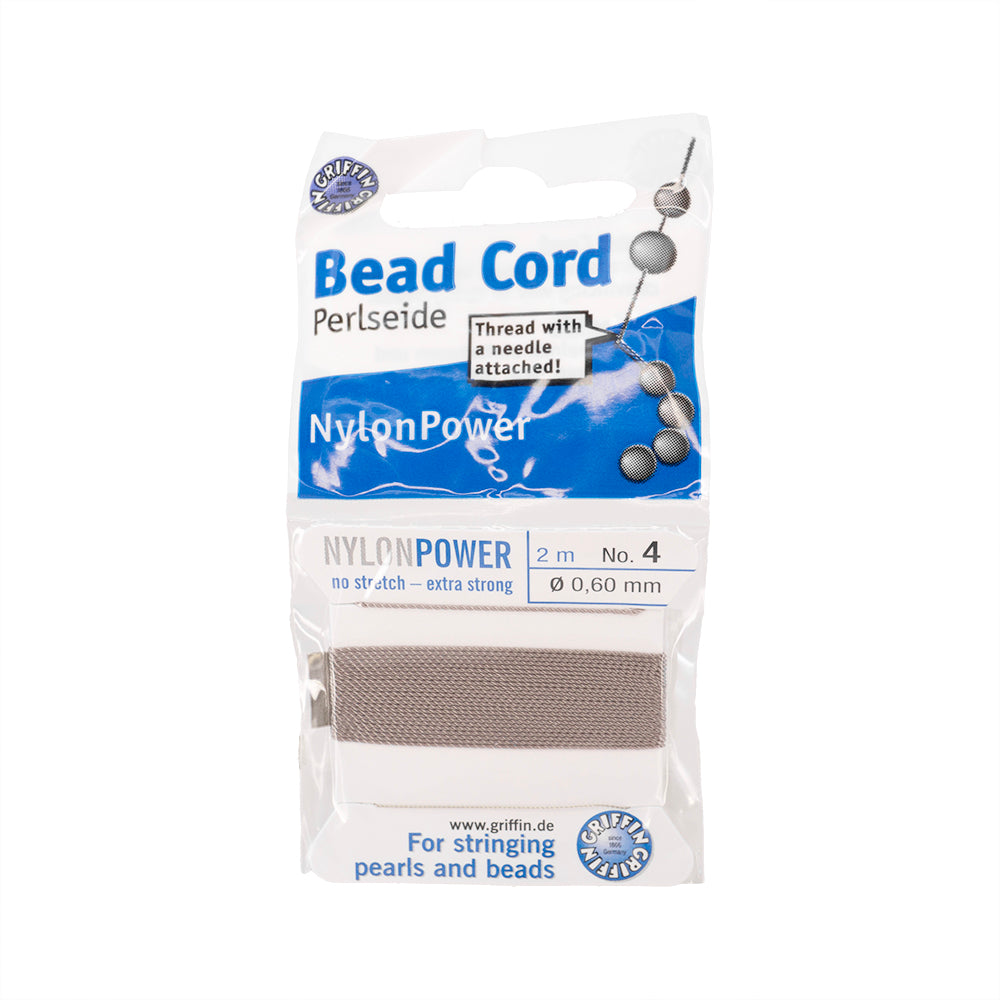 Hilo Nylon Para Perla con Aguja 0.6mm Gris