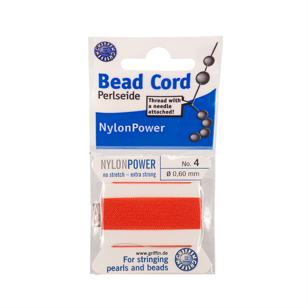 Hilo Nylon Para Perla con Aguja 0.6mm Coral