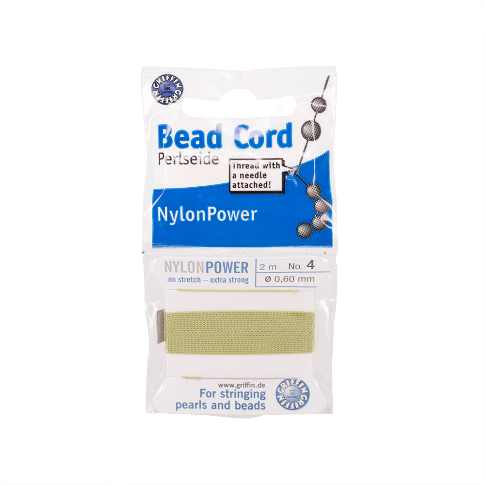 Hilo Nylon Para Perla con Aguja .60mm Verde