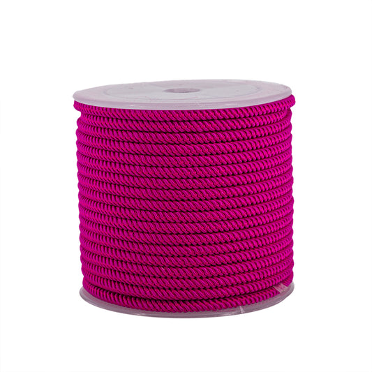 Cordón Poliéster Redondo Trenzado 3mm Fucsia