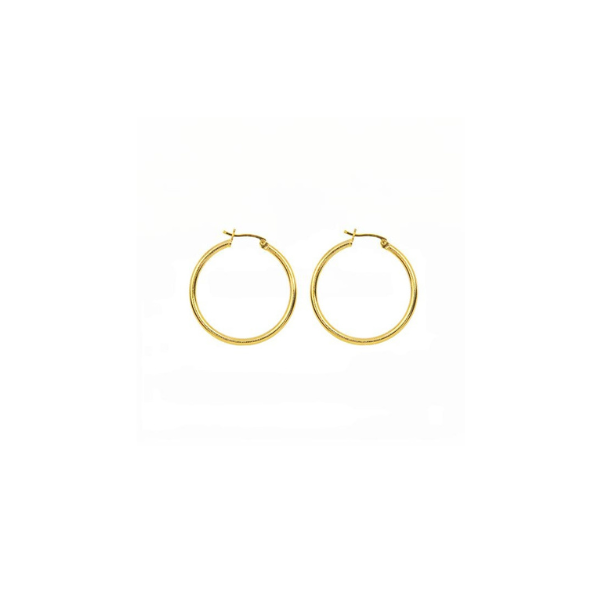 Arracada Redonda 29mm Dorado Brillante