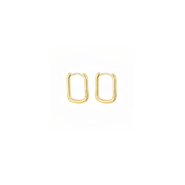 Arracada Rectangular 16.2x11.8mm Dorado Brillante