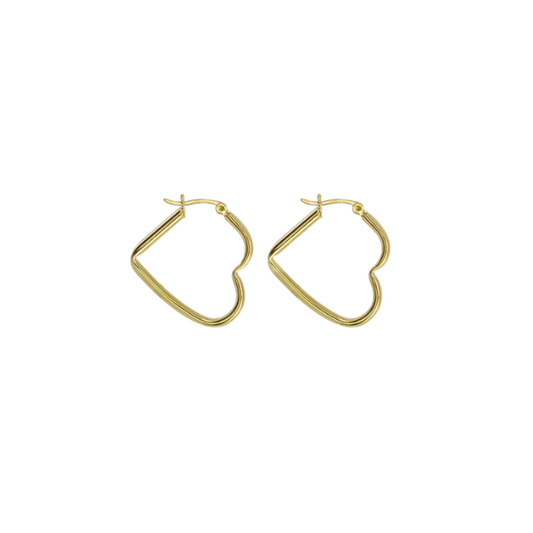 Arracada Varios Corazon 23x24mm Dorado Brillante