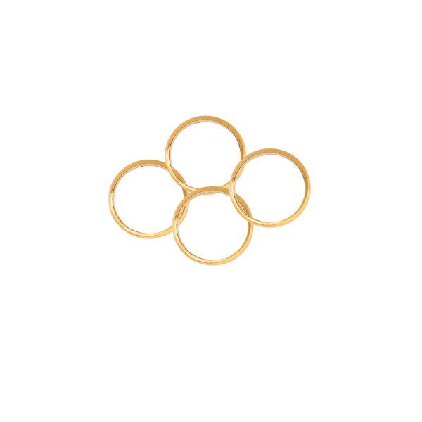 Argolla Media Cana 8x2mm Dorado Brillante