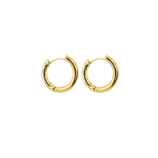 Arracada Redonda 16.4x17.8mm Dorado Brillante