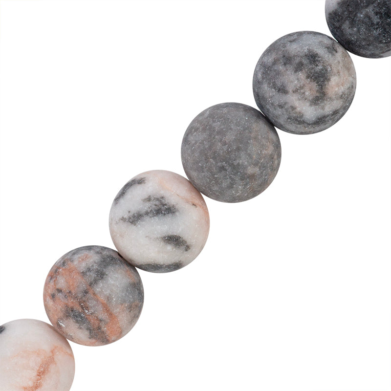 Jasper Esfera Zebra 8.5mm Rosa Mate