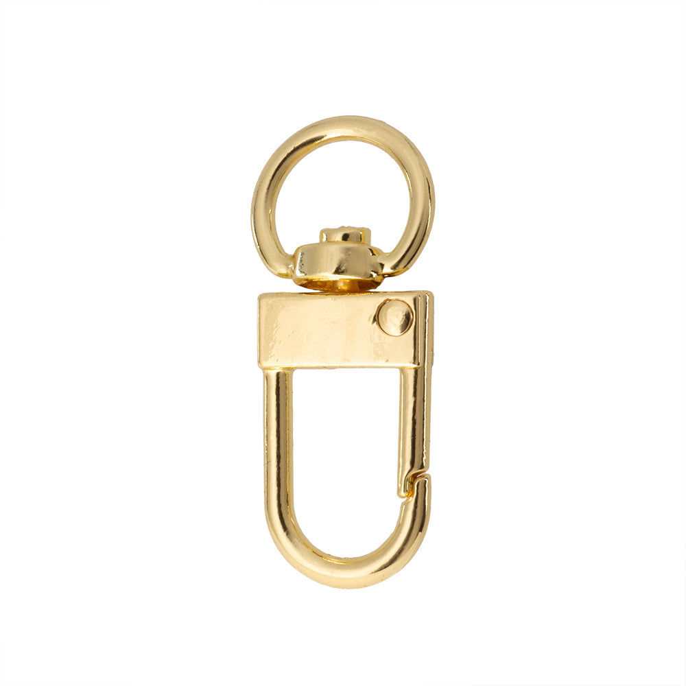 Broche Chapa para Llavero Grua Giratorio 32x12mm Dorado