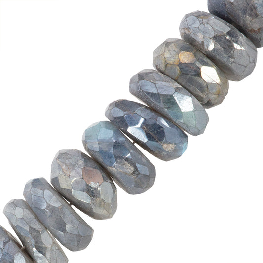 Labradorita Rondela Facetada Silverite 5x10.5mm Gris