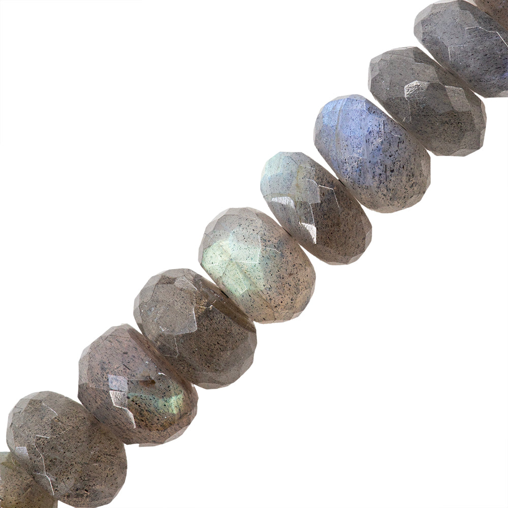 Labradorita Rondela Facetada 4-6x8.5mm Gris