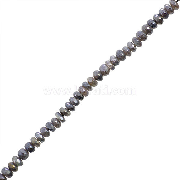 PF Labradorita Rondela Facetada Silverite 4x6.5mm Gris