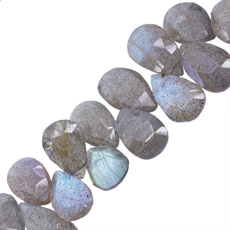 PF Labradorita Gota Facetada 4mm Gris