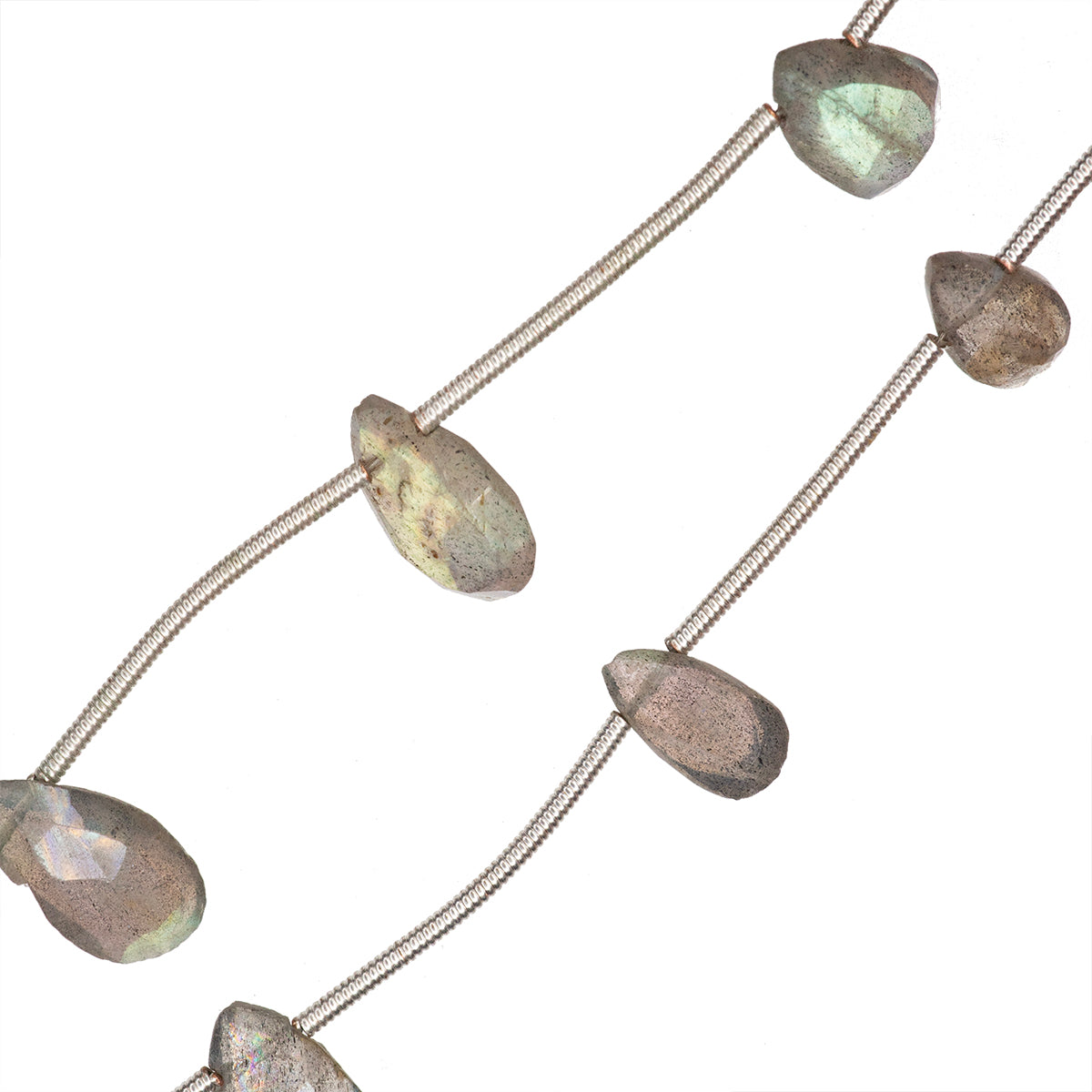 Labradorita Gota Facetada Varias Medidas 6-7x10-13mm Gris