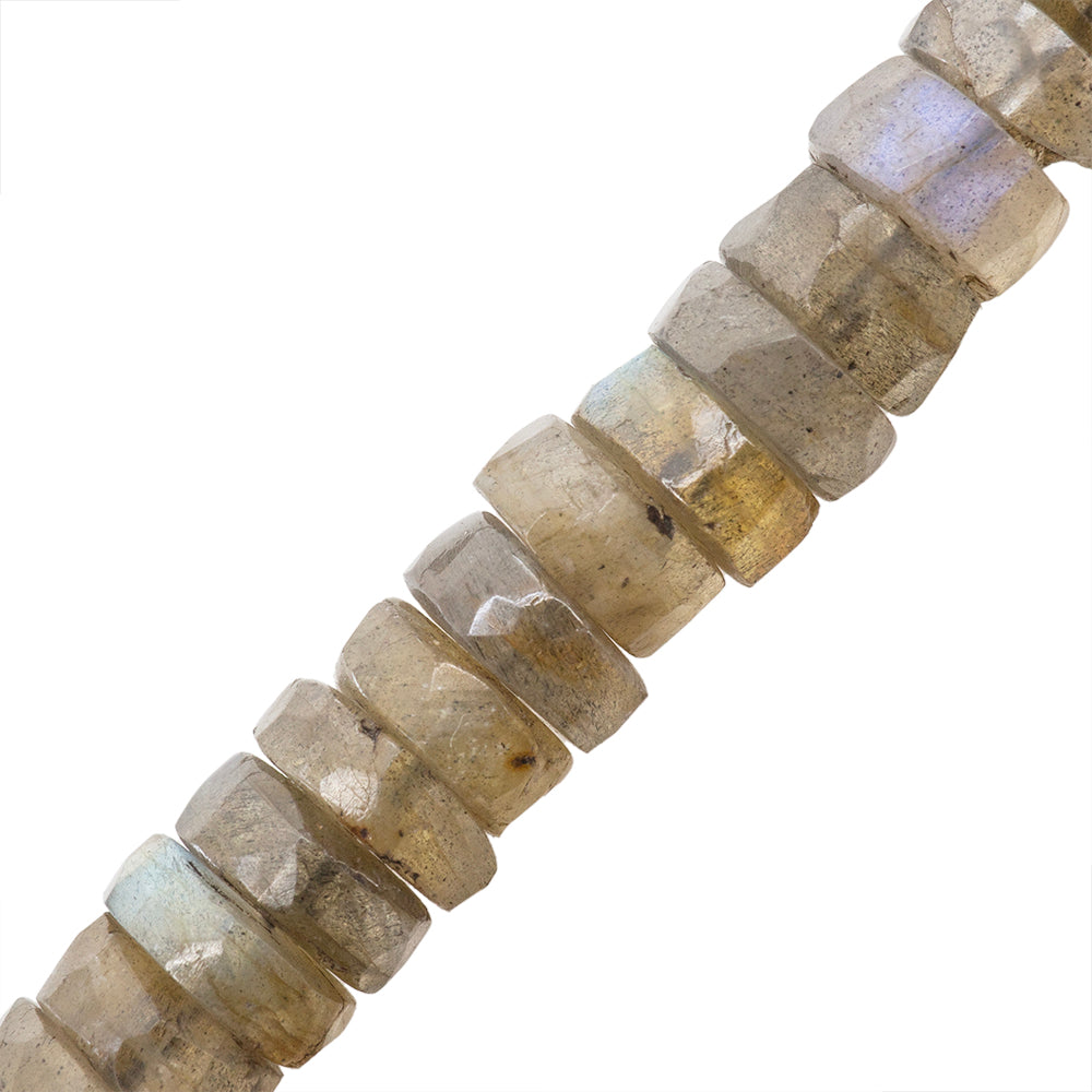 Labradorita Heishi Moneda Facetada 2-5x7-8mm Gris