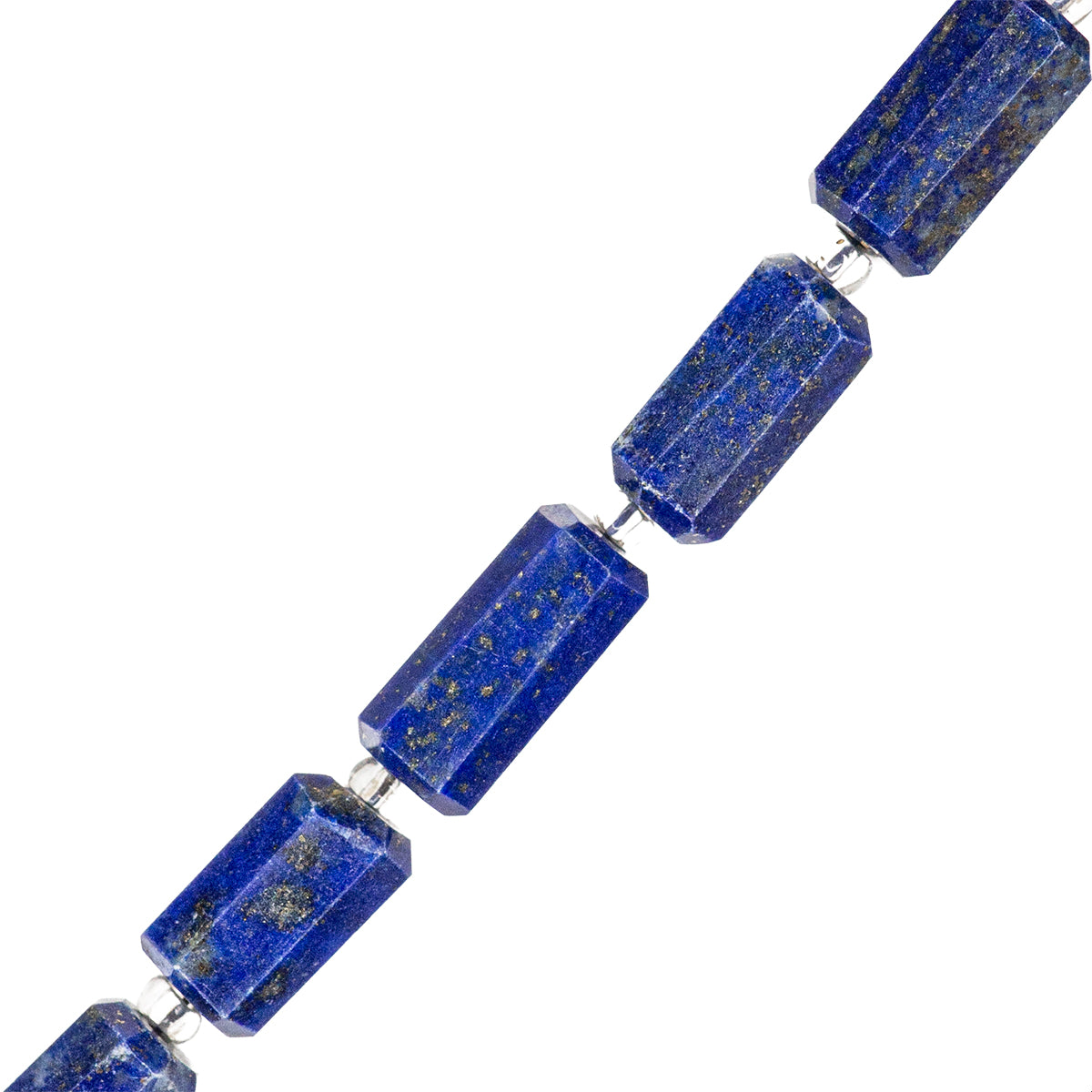 PF Lapislazuli Cilindro Facetado 9-12x5mm Azul