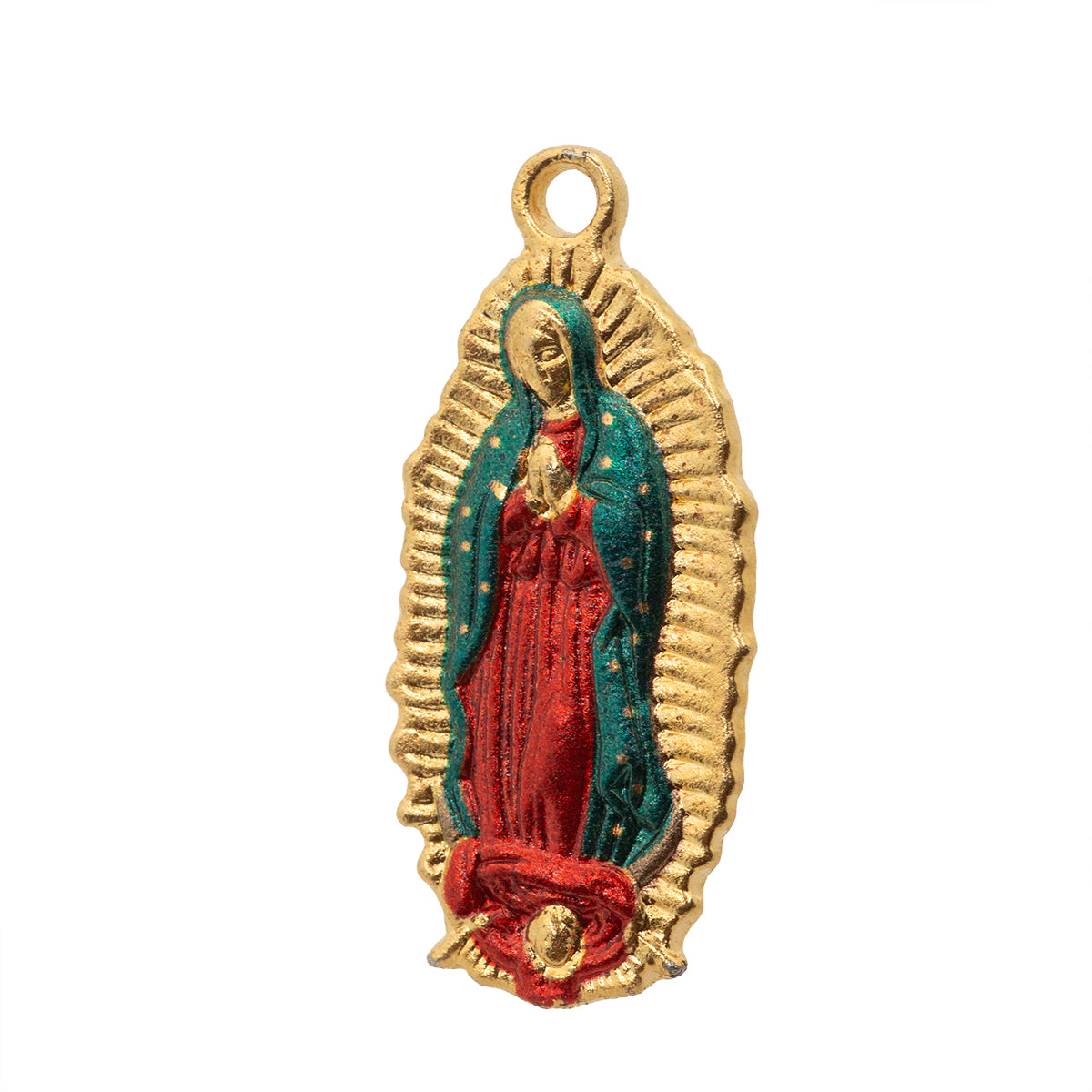 Medalla Virgen de Guadalupe con Impresión 28x12.5mm Dorado