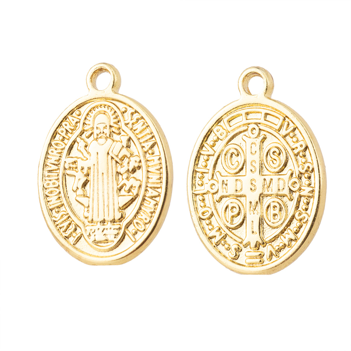 Medalla San Benito Oval 24x16.5mm Dorado