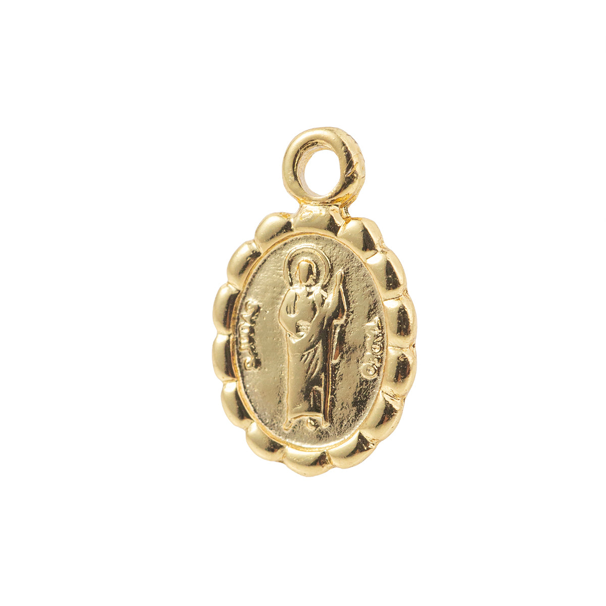 Medalla San Judas Tadeo Oval 16x10mm Dorado