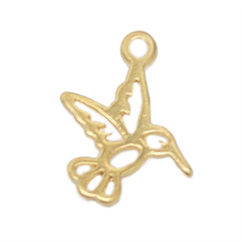Mini Dije Chapa Animal Colibrí 20x17.5mm Dorado
