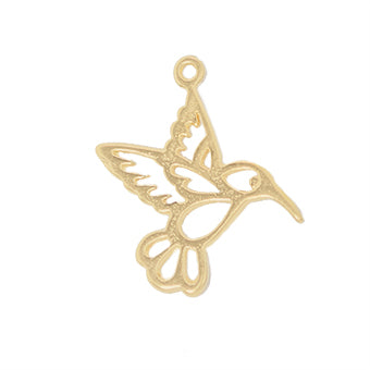 Mini Dije Chapa Animal Colibrí 12x10mm Dorado