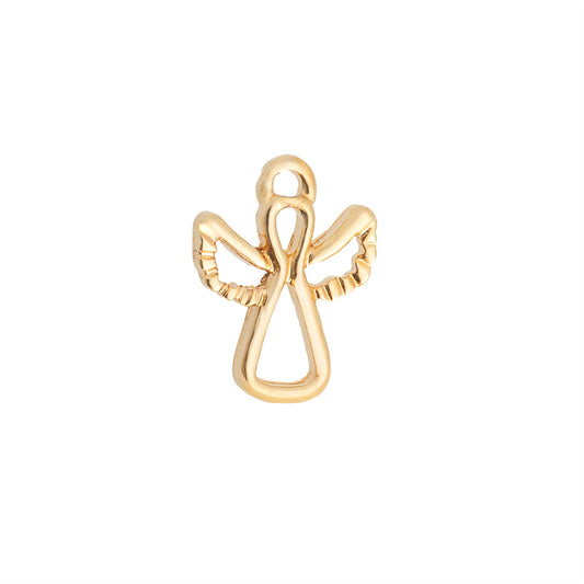 Mini Dije Chapa Ángel 15x12mm Dorado