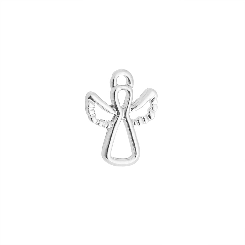 Mini Dije Chapa Ángel 15x12mm Níquel