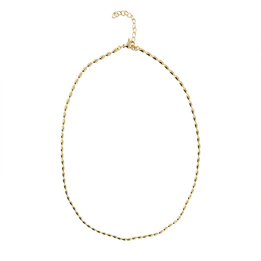 Collar Chapa Oval 5x2.4mm Dorado