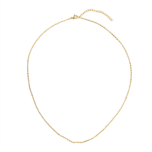 Collar Chapa Mini Oval 2.3x1.6mm 45cm Dorado
