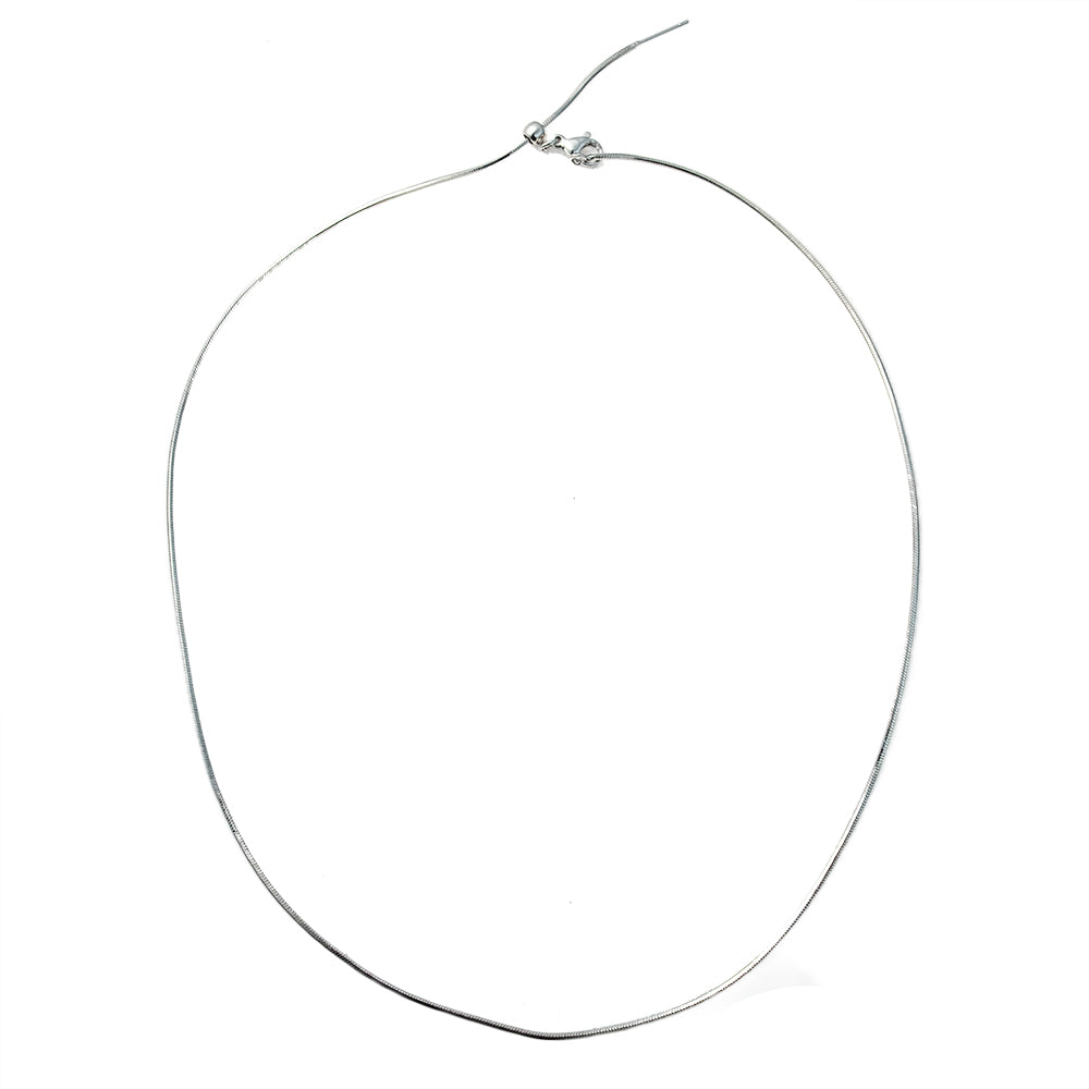 Collar Cola de Rata Ajustable 1mm Plateado