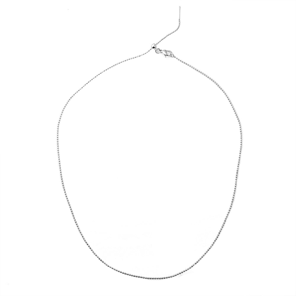 Collar de Bolitas 1.2mm Ajustable Plateado