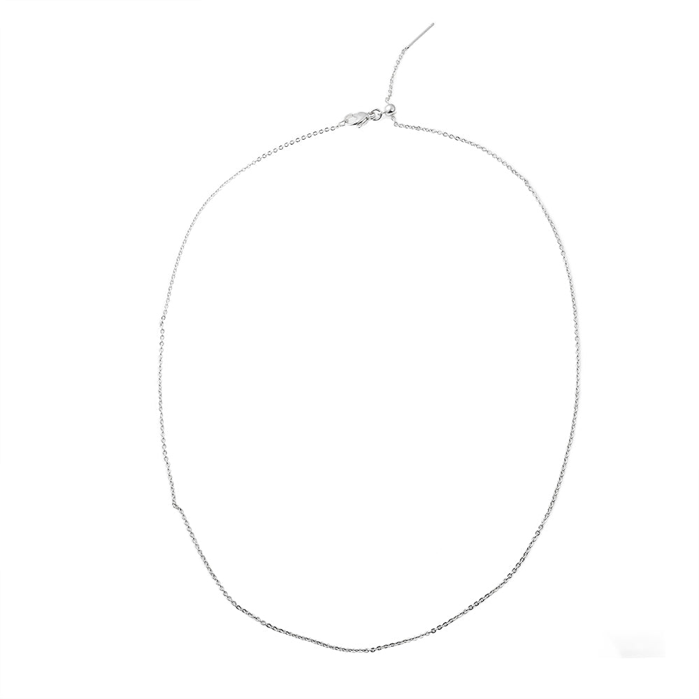 Collar Oval Mini 1.53x1.43mm Ajustable Plateado