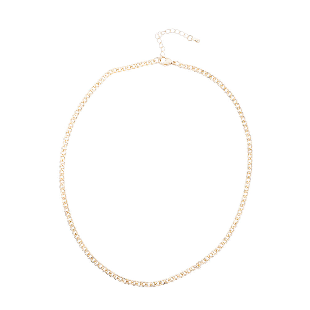 Collar Eslabón 5x3.7mm con Extensión Dorado Brillante