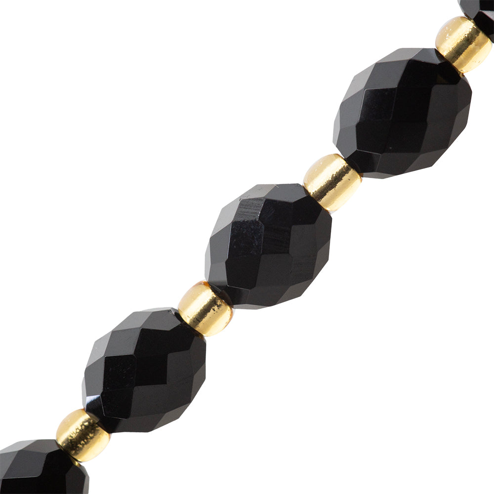 Ónix Oval Facetado 8x7mm Negro