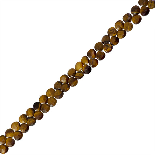 PF Ojo de Tigre Gota Plana Facetada 8x8mm Cafe