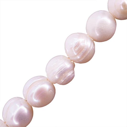 Perla Cultivada Papa 7-8mm Perforación 1mm B Blanco