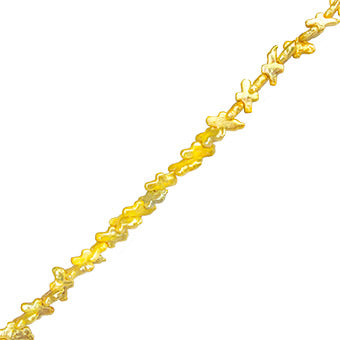 Perla Cultivada Figura Cruz Perforación Diagonal 14-15mm Amarillo